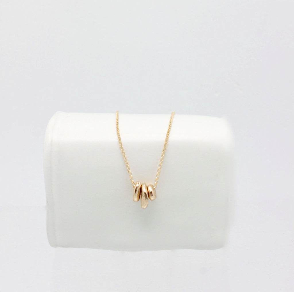 3 Bronze Pebble Necklace