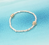 3 Bronze Pebble Fine Silver Stretch Bracelet