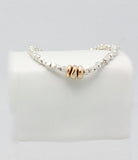 3 Bronze Pebble Fine Silver Stretch Bracelet