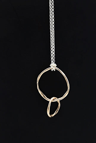 LINKS Collection:  Bronze Medium Entwined Links Necklace