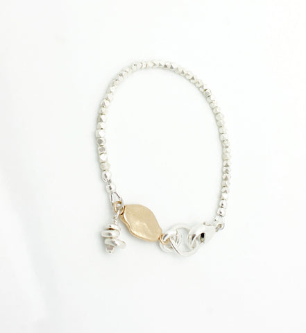 Pebble Bracelet with Silver Pebble Charm
