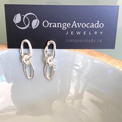 Curve Collection:  Silver Stack Curve Studs