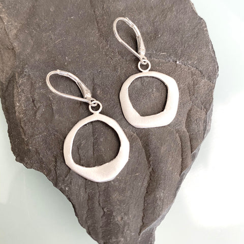 Curve Collection:  Halo Silver Earrings