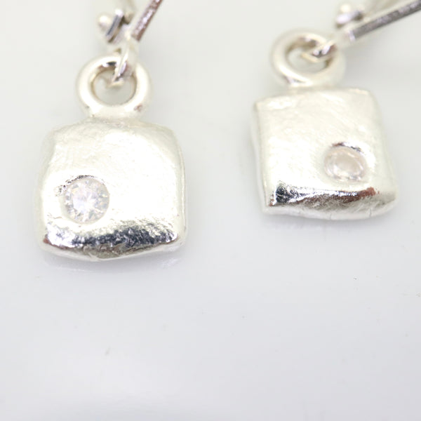 LOVE Cube Silver Pendant & Cubic Zirconia Earrings
