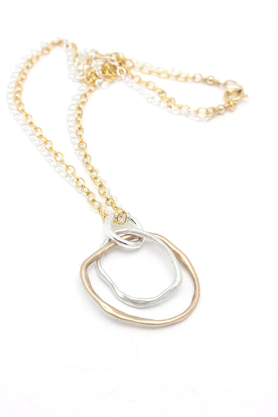 LINKS Collection - Bronze & Fine Silver Entwined Cloud Link Earrings