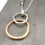 Ellipse Collection:  Bold Mixed Metal Ellipse Long Necklace
