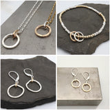 Ellipse Collection:  Bold Mixed Metal Ellipse Long Necklace