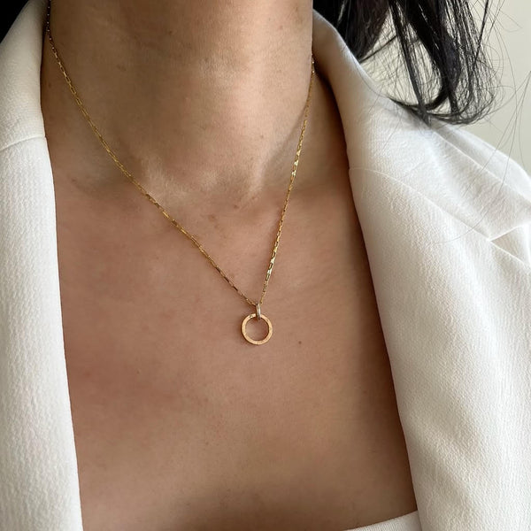 Ellipse Collection:  Petite Gold Ellipse Necklace