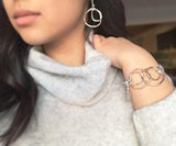 LINKS Collection - Bronze & Fine Silver Entwined Cloud Link Earrings