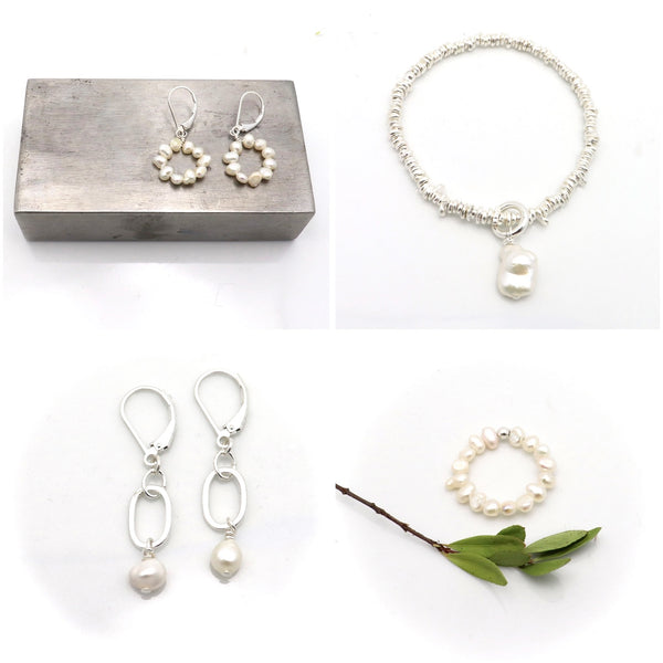 Keishi Pearl & Chain Necklace