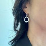 Curve Collection:  Halo Silver Earrings