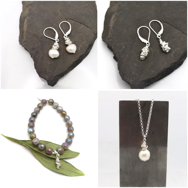HERA Collection:  Silver Wrapped Short Necklace