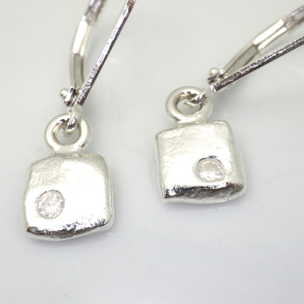 LOVE Cube Silver Pendant & Cubic Zirconia Earrings