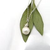 HERA Collection:  Silver Wrapped Baroque Pearl Necklace