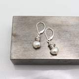 HERA Silver Wrapped Pearl Earrings
