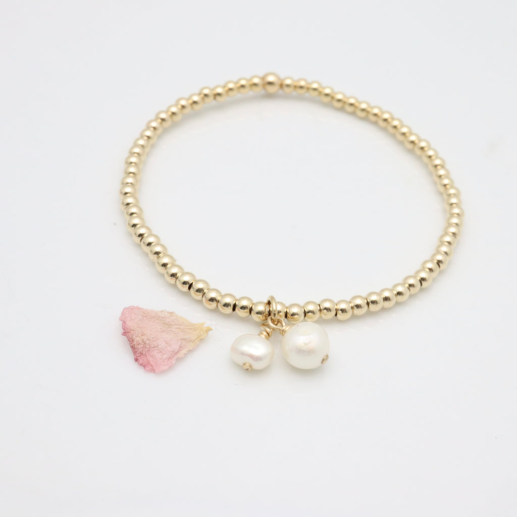 Fresh Water Pearls & Gold Filled Beaded Bracelet