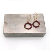 HERA Red Garnet Micro Bead Petite Hoops