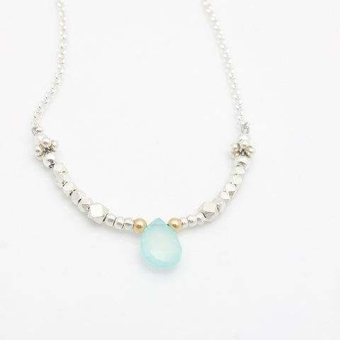 Inner Spirit: Aqua Chalcedony Balance Necklace