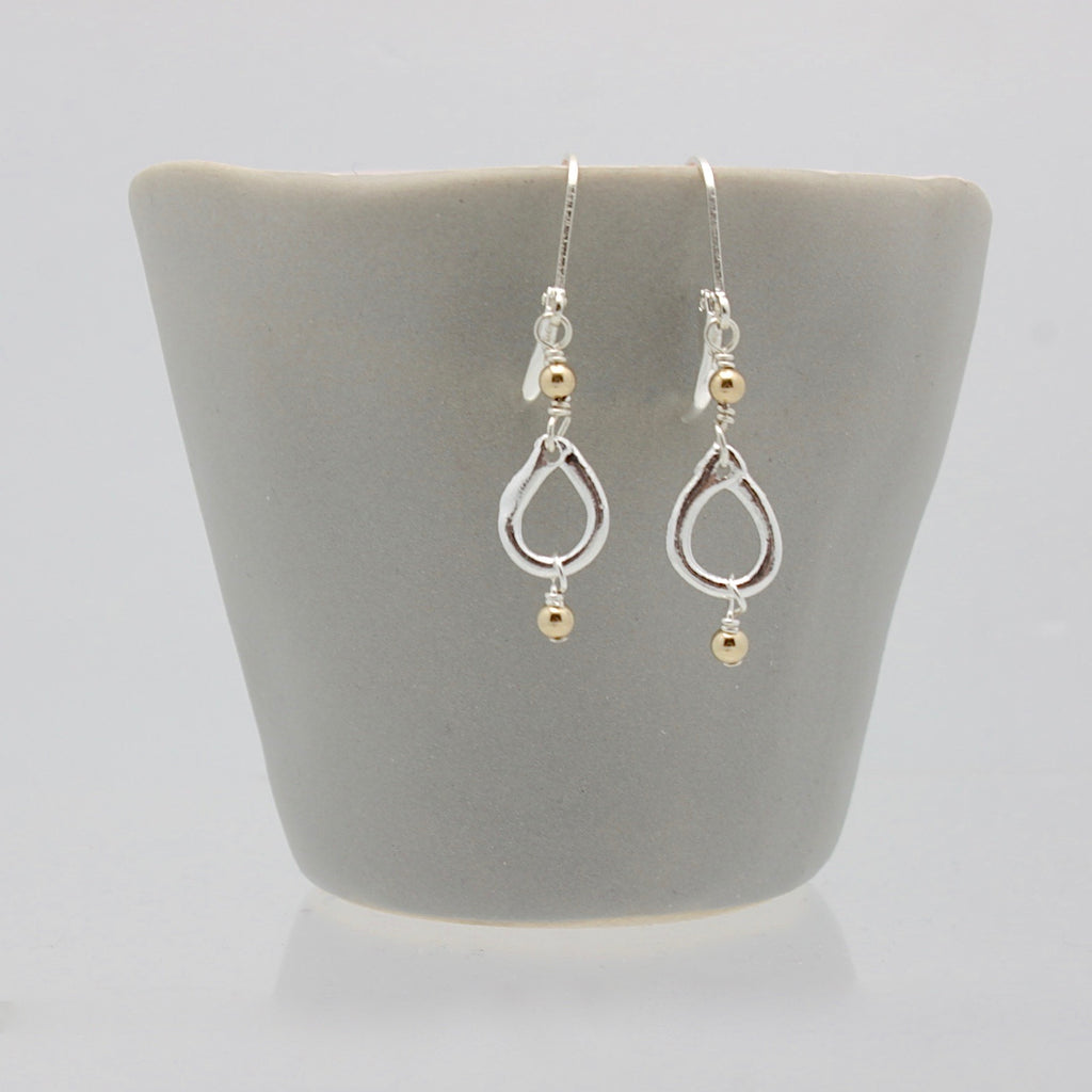 Inner Spirit:  Petite Fine silver Teardrop Earrings