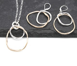 LINKS Collection - Bronze & Fine Silver Entwined Cloud Link Earrings