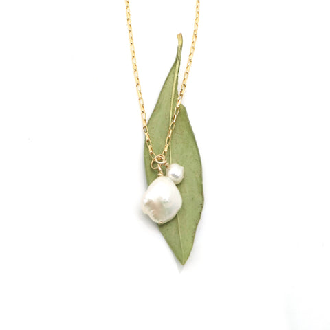 HERA Freeform Keshi Pearl Gold  Necklace