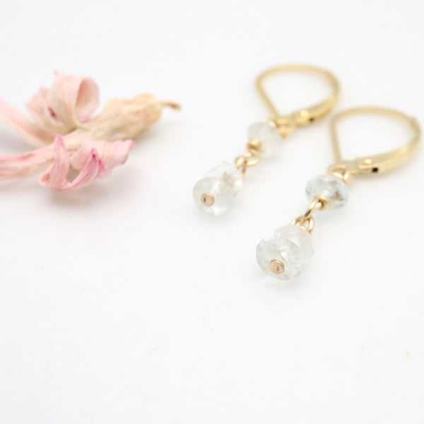 Natural Blue Topaz Cascade Earrings