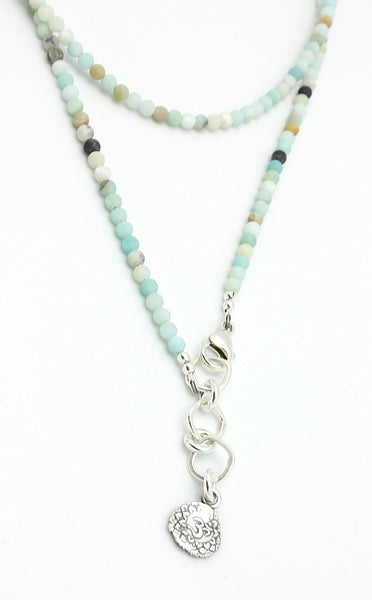 Inner Spirit:  "Om" Amazonite Beaded Necklace or Wrap Bracelet