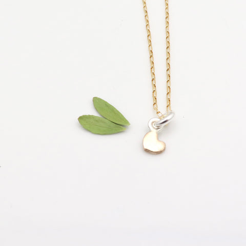 HEART COLLECTION:  BRONZE PETITE HEART NECKLACE - GOLD CHAIN