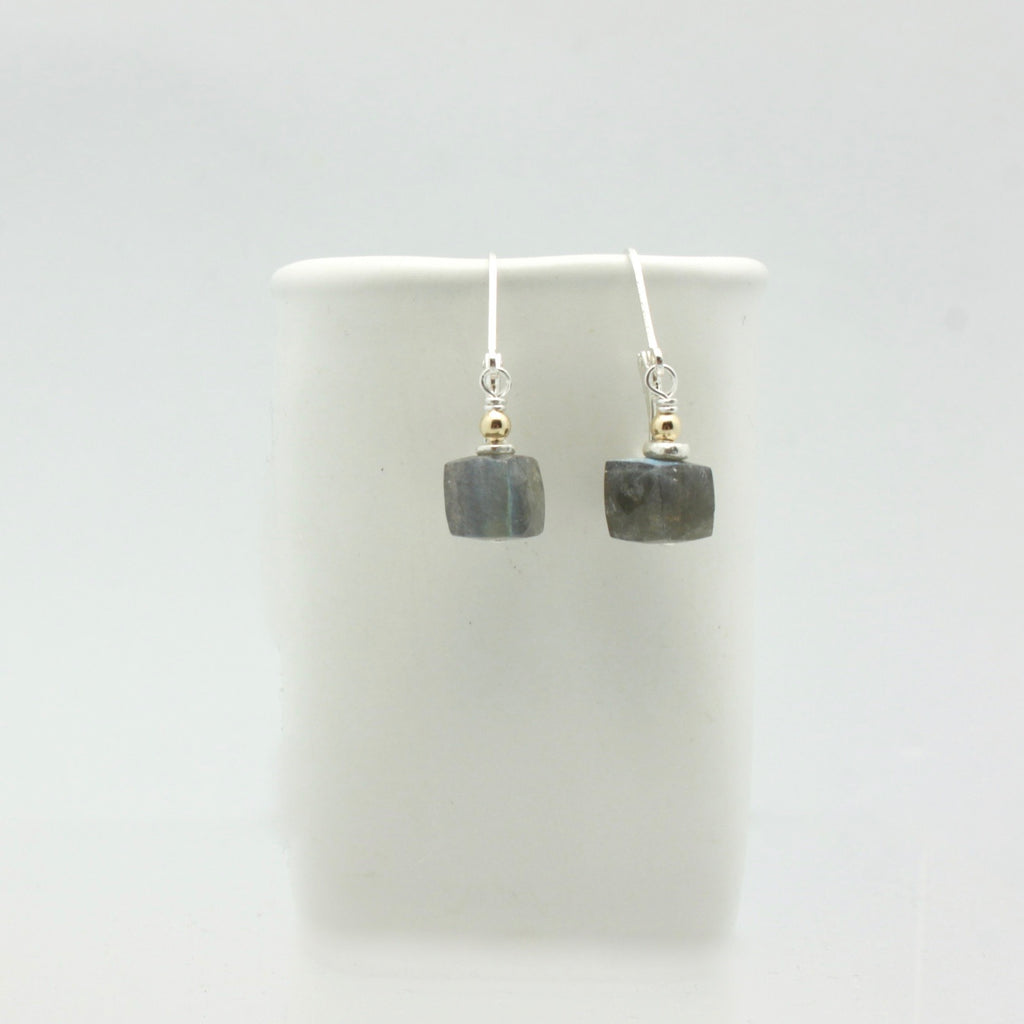 Molten Collection:  Labradorite Cube Earrings