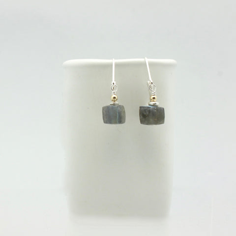 Molten Collection:  Labradorite Cube Earrings
