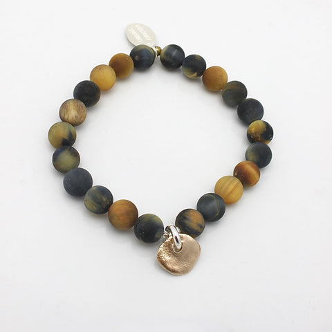 Molten Collection:  Tiger Eye Stone & Bronze Medallion