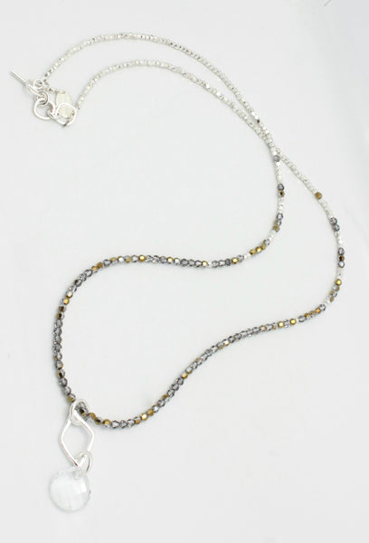 Ombre Grey Gold Petite Hoops