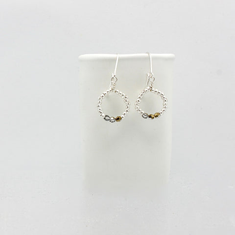 Ombre Grey Gold Petite Hoops