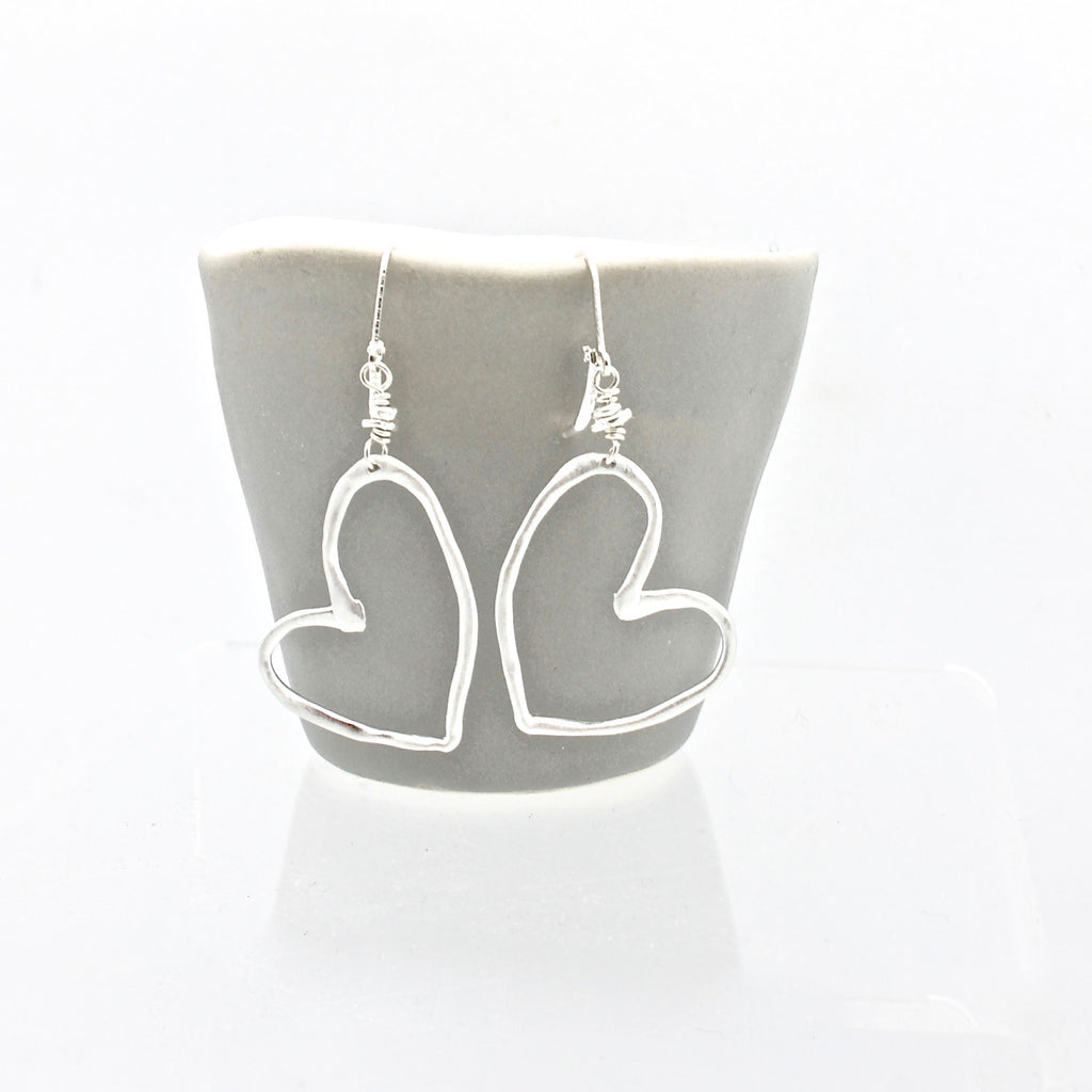 Heart Collection:  BIG Hearted Fine Silver Earrings
