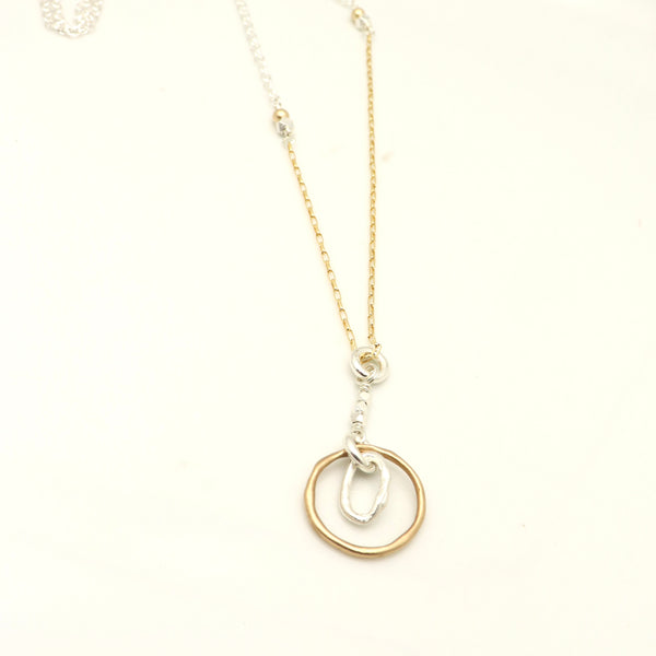 Pendulum Collection:  Long Mixed Metal Pendulum Necklace
