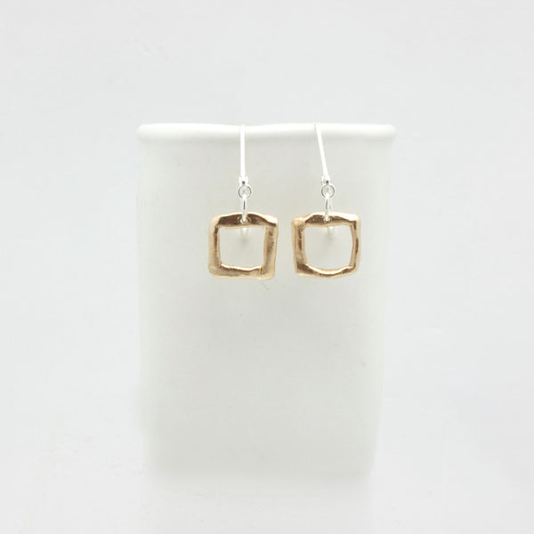 Contour Collection:  Square Bronze Earrings