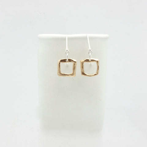 Contour Collection:  Square Bronze Earrings