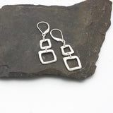 Contour Collection:  2 Silver Square Earrings