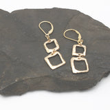 Contour Collection:  2 Square Bronze Earrings