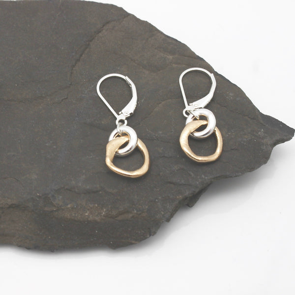 Contour Collection:  Petite Bronze Link Earrings