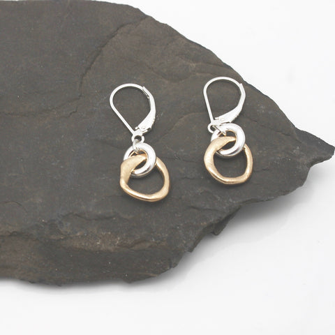 Contour Collection:  Petite Bronze Link Earrings