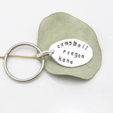 SMALL Fine Silver Oval Pendant Key chain