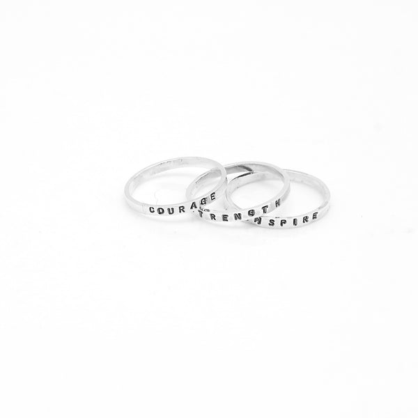 Sterling Silver 2mm Personalized Stacking Ring