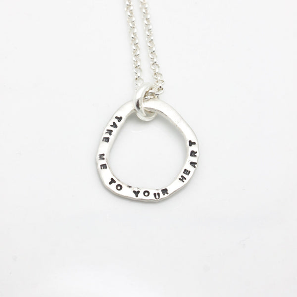 Freeform Fine Silver Open Link Personalized Necklace