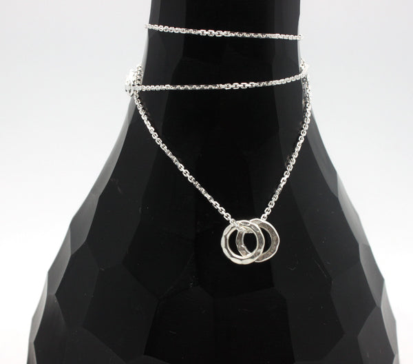 Fine Silver Double Ring Necklace