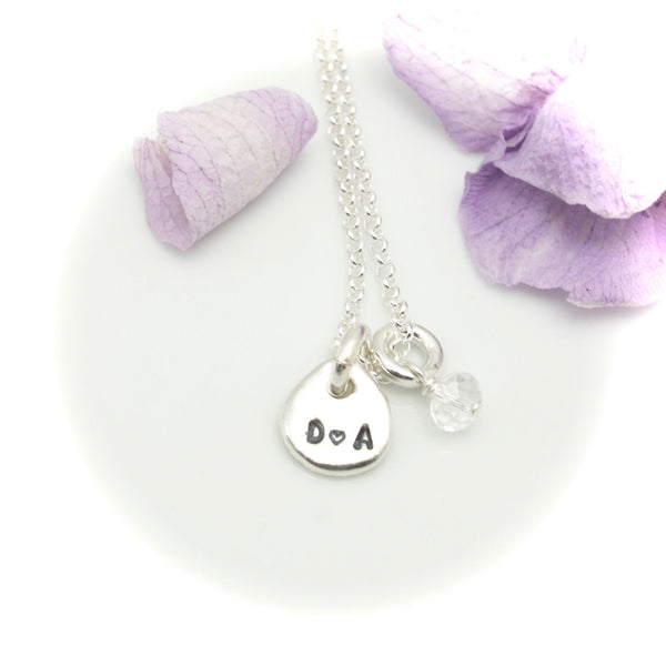 Freeform Fine Silver Initial Pendant Necklace