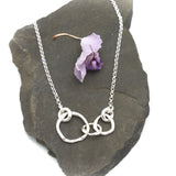 Mother 2 Daughters Necklace - Petite Silver Links