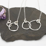 Mother Daughter Necklace - Bold Silver Link