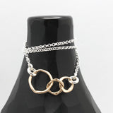 Mother 2 Daughters Necklace - Petite Silver Links