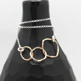Mother 2 Daughters Necklace - Bold Bronze Links